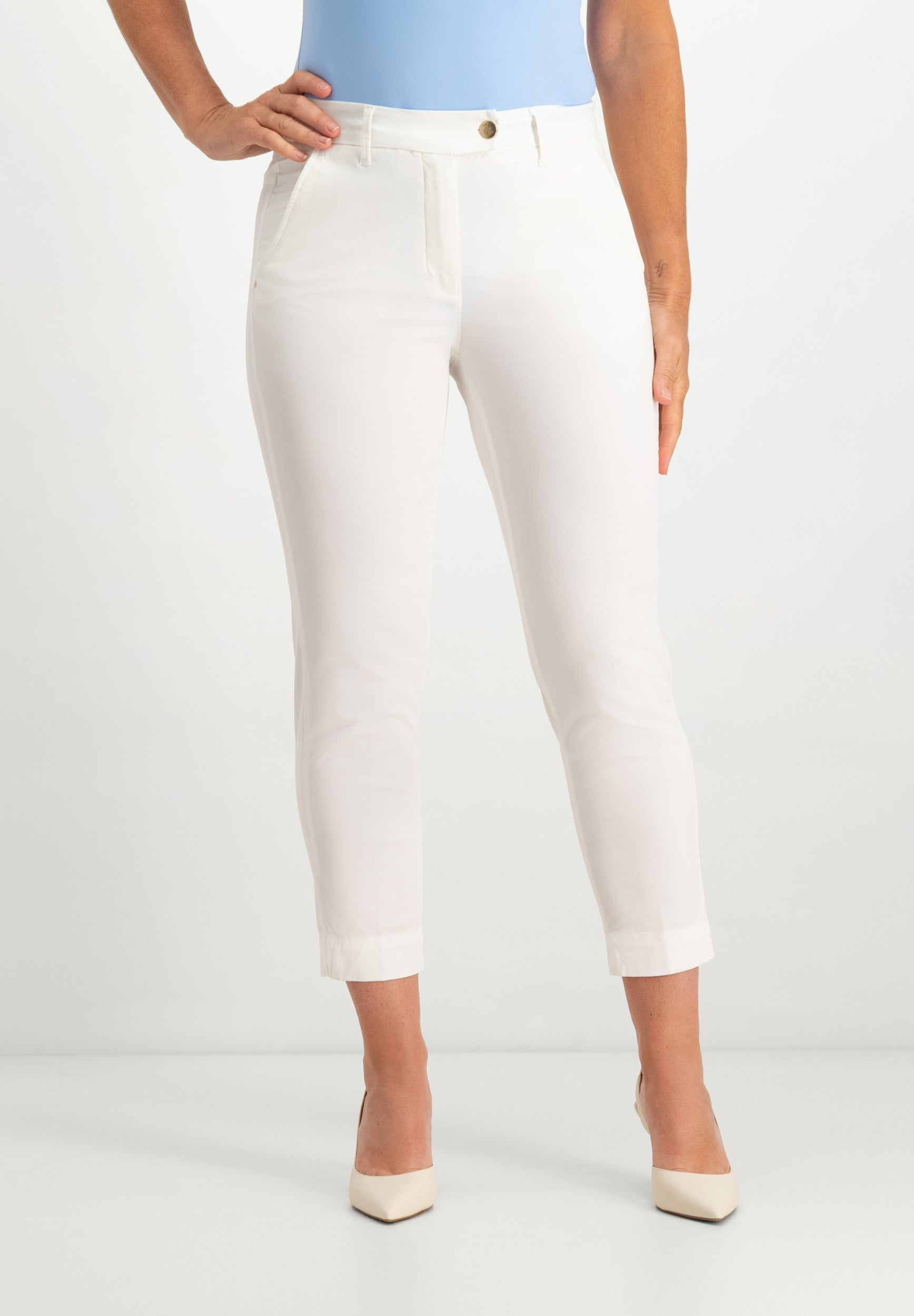 Verena Slim Broek | Optical White