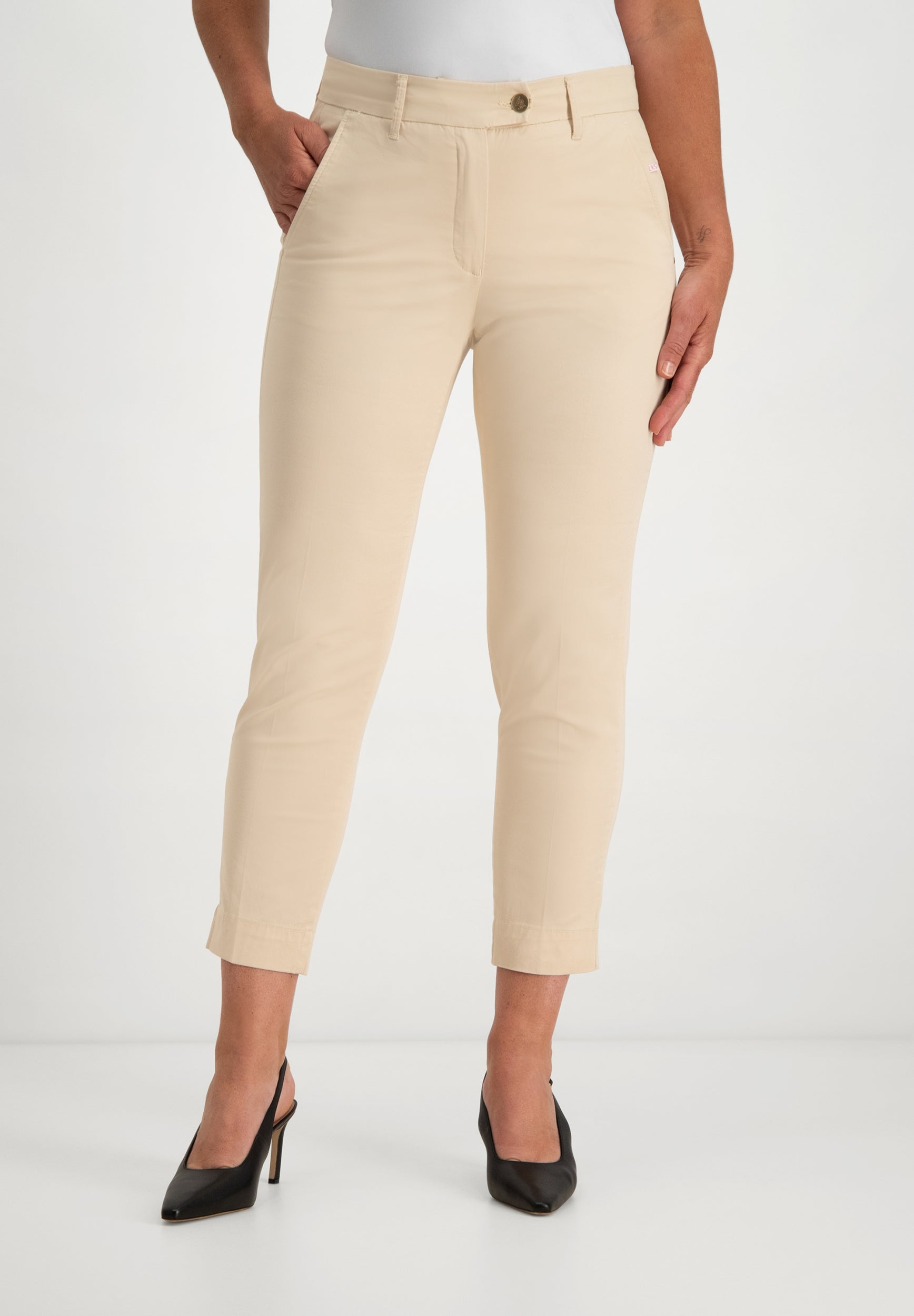 Verena Slim Broek | Light Beige