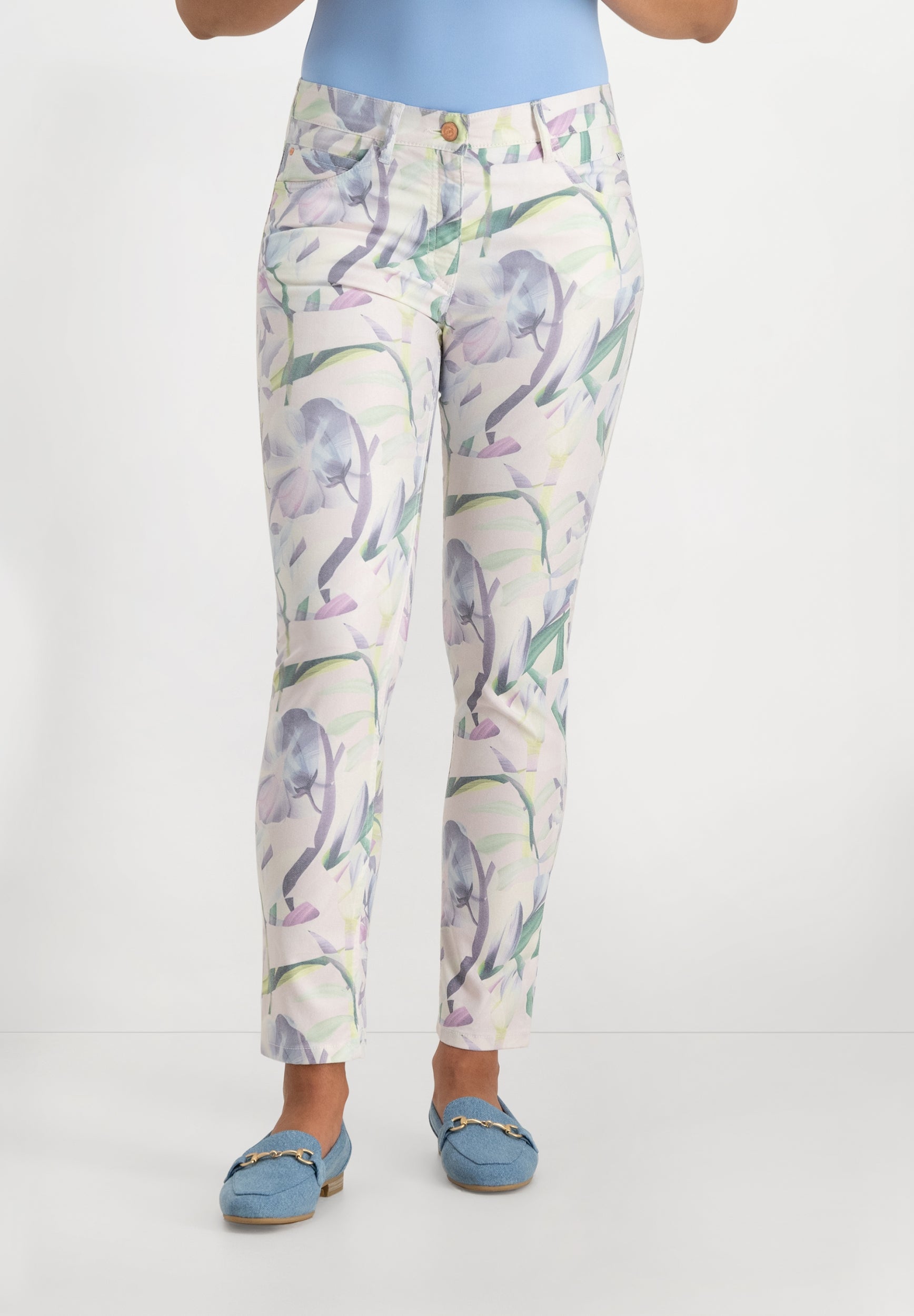 Monika Slim Fit Broek | Aqua Pink