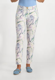 Monika Slim Fit Broek | Aqua Pink