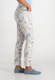 Monika Slim Fit Broek | Aqua Pink