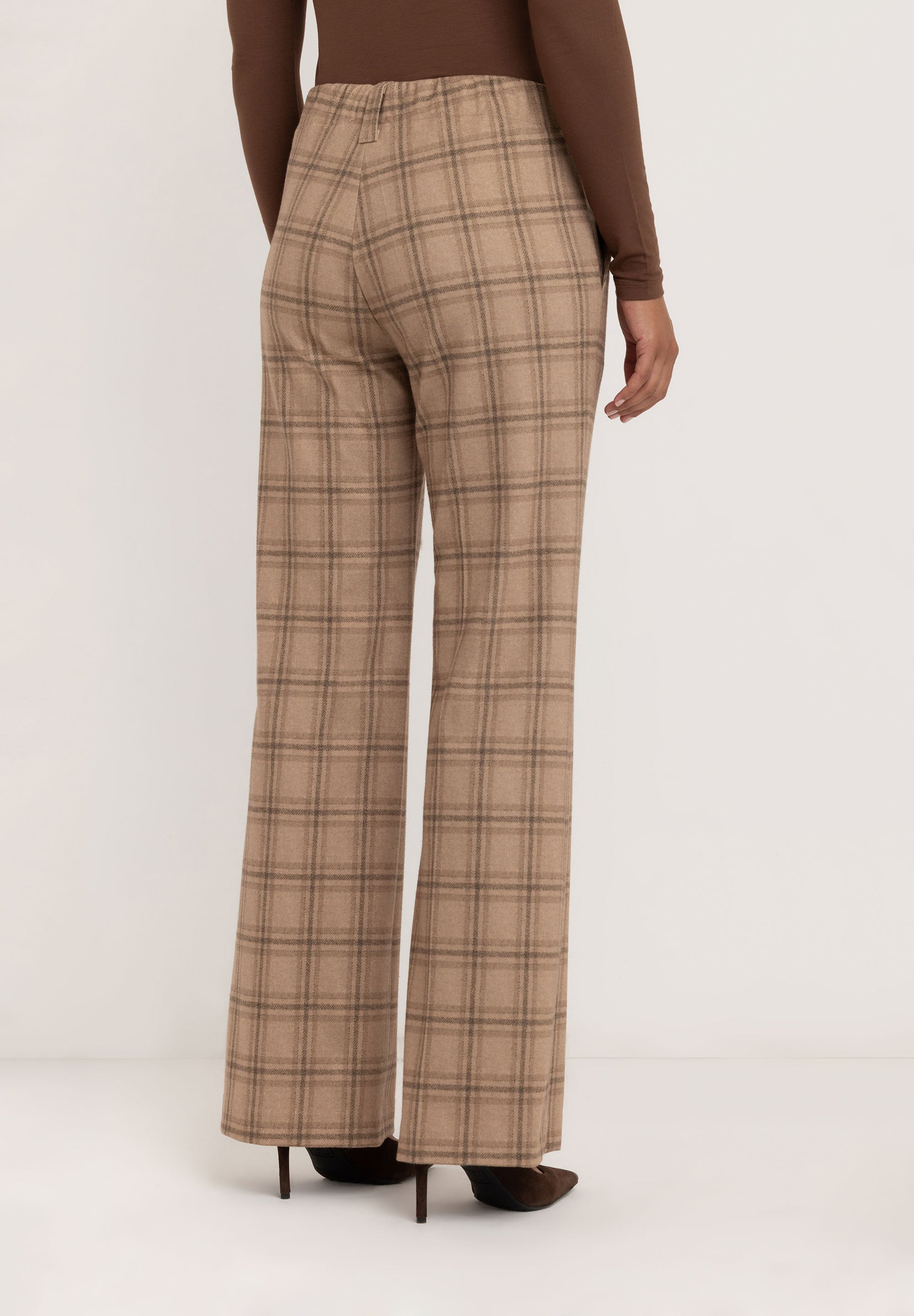 Jessie Wijde Flared Broek | Camel Check