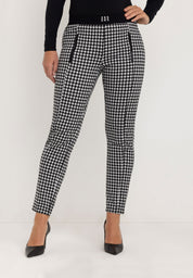 Laura Slim Cigarette Broek | Black Ecru