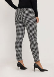 Laura Slim Cigarette Broek | Black Ecru