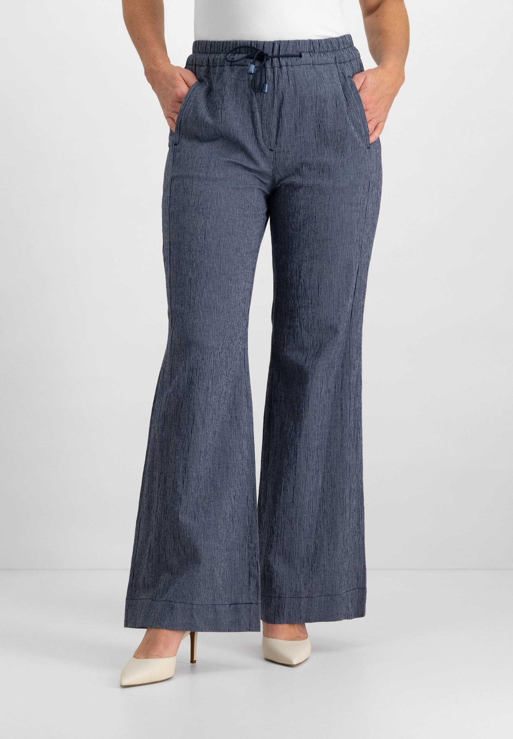 Joggie Wide Leg Broek | Indigo Ecru