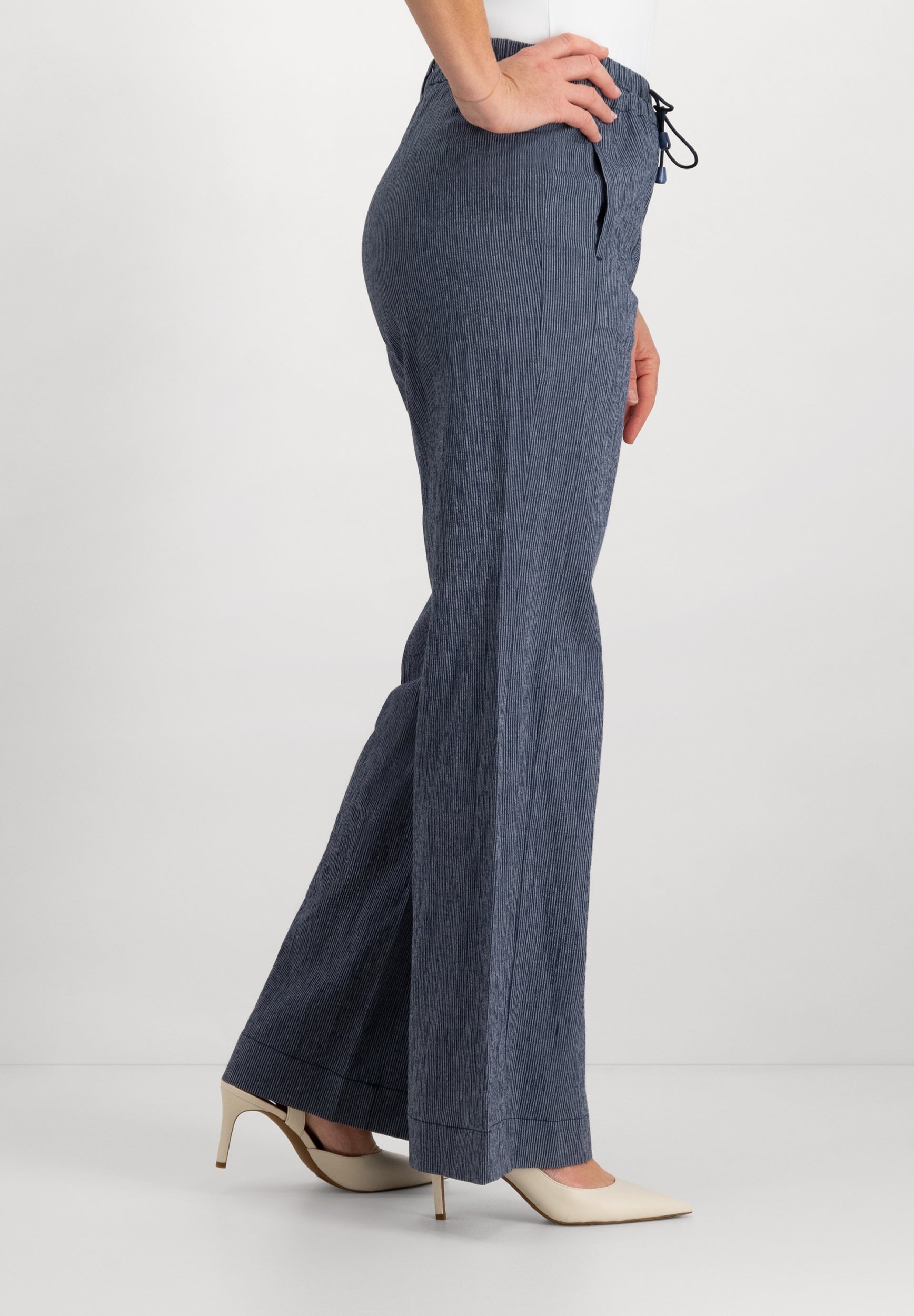 Joggie Wide Leg Broek | Indigo Ecru
