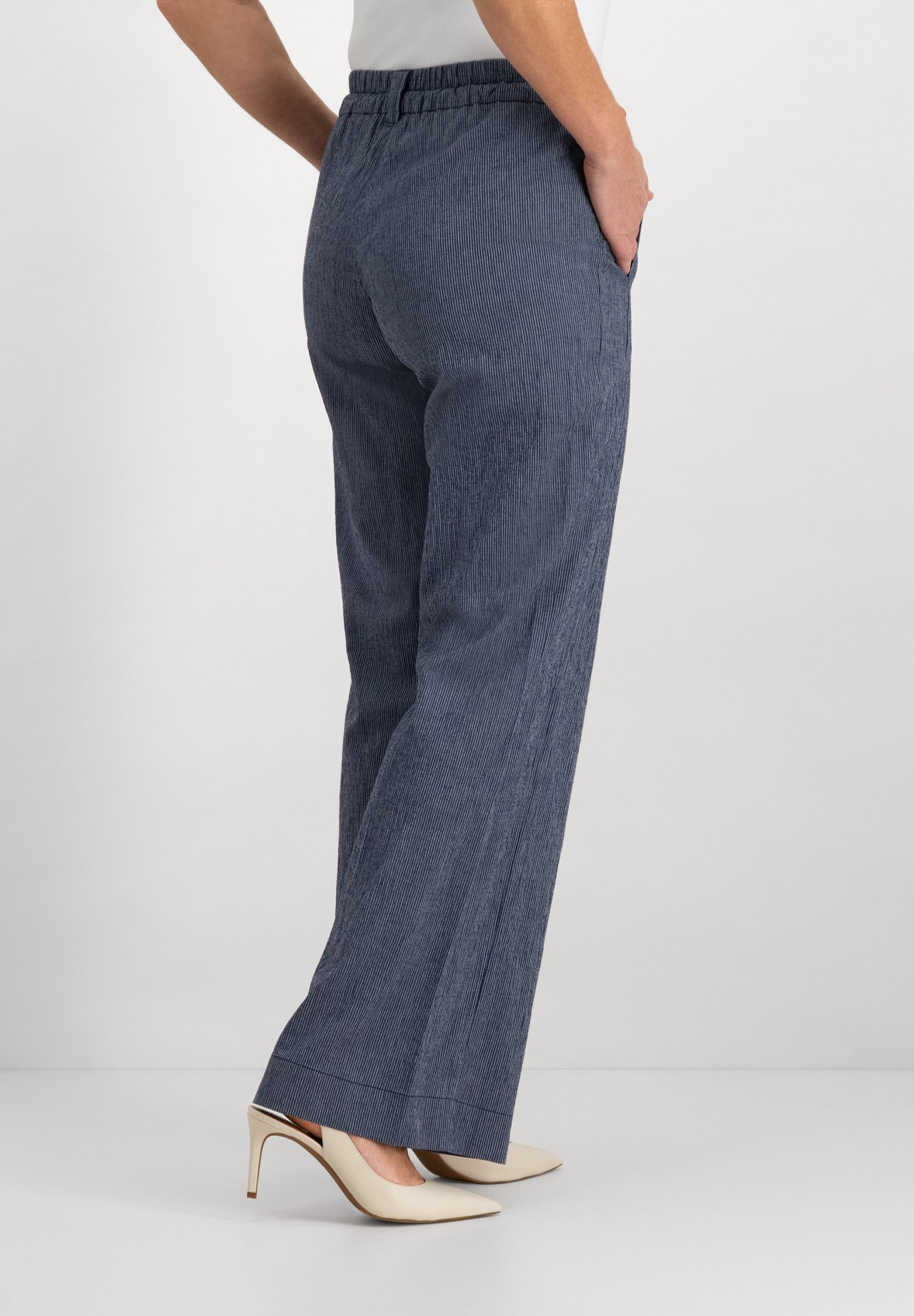 Joggie Wide Leg Broek | Indigo Ecru