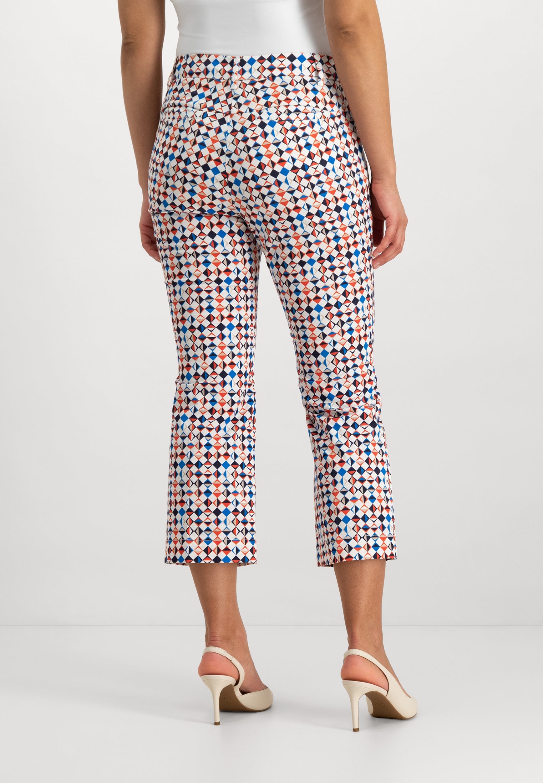 Verena Bootcut Chino Broek | White Mixed Colours