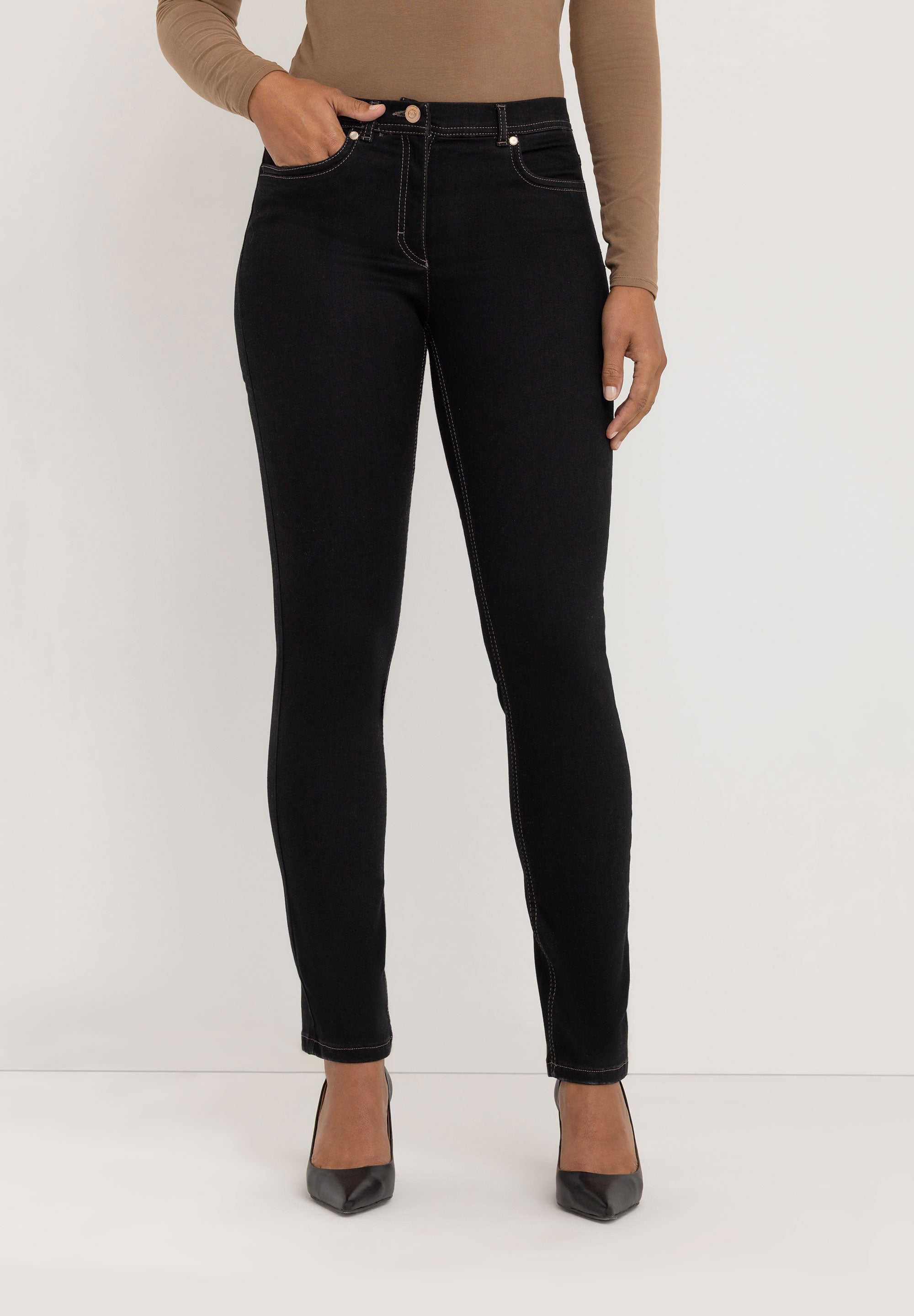 Ginie Slim Broek | Blue Black