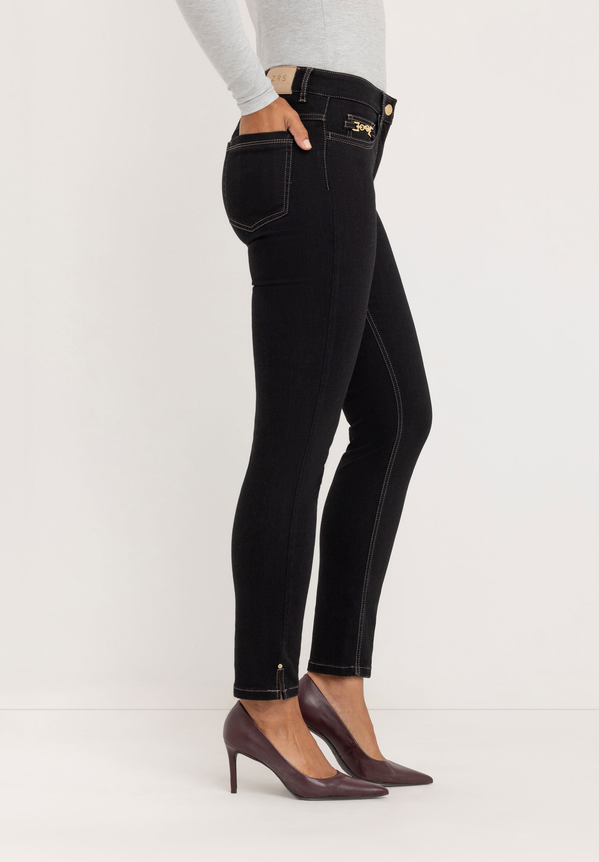 Sarah Bootcut Broek | Black-Black