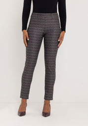 Sarah Bootcut Broek | Taupe Black Graphic