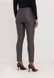 Sarah Bootcut Broek | Taupe Black Graphic