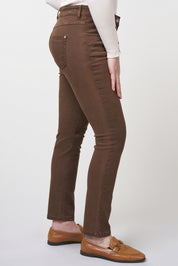 Twigie Coloured Shape-On Straight Jeans | Nougat Pants ZRS