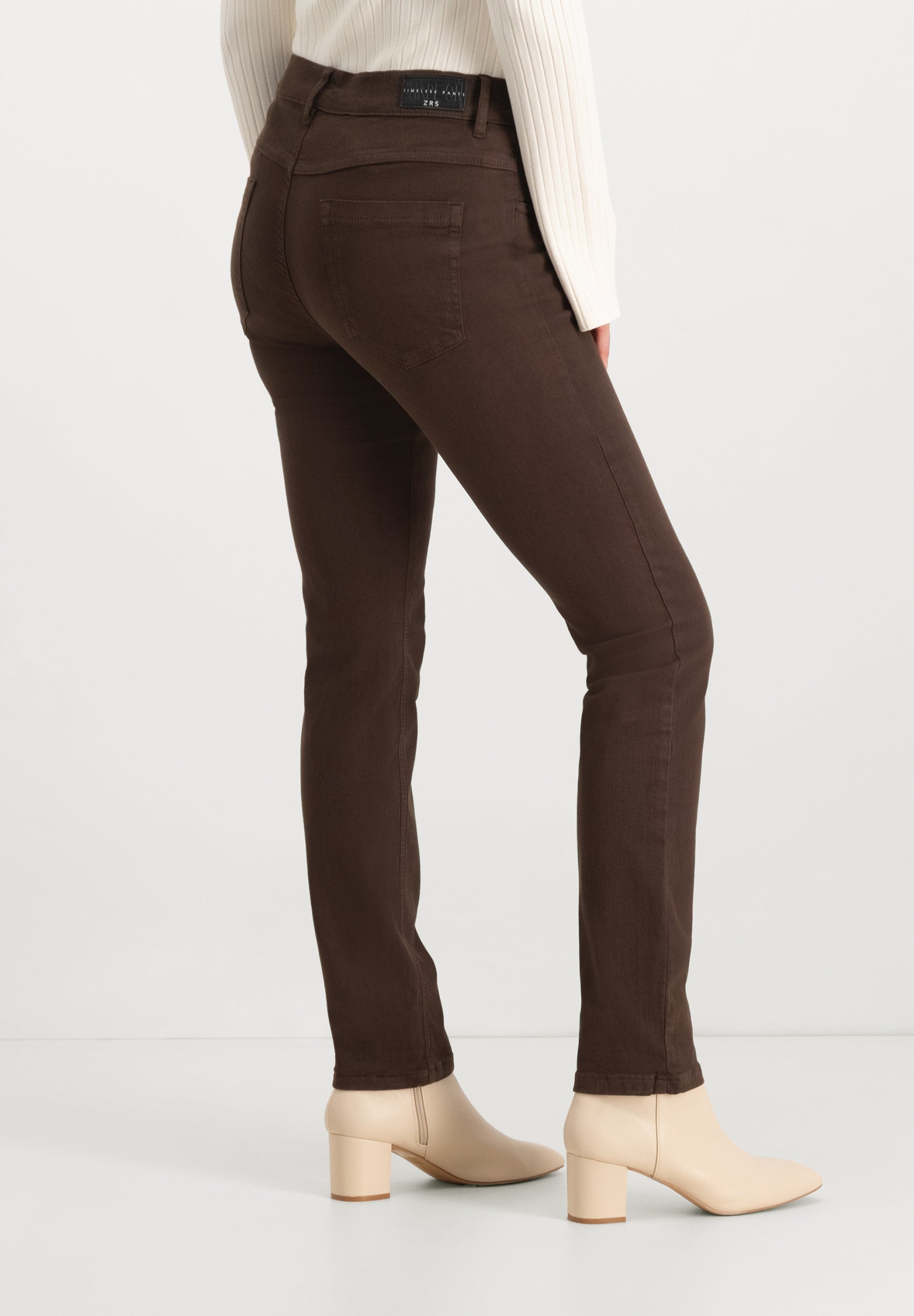 Twigie Coloured Shape-On Straight Jeans | Chocolate Pants ZRS