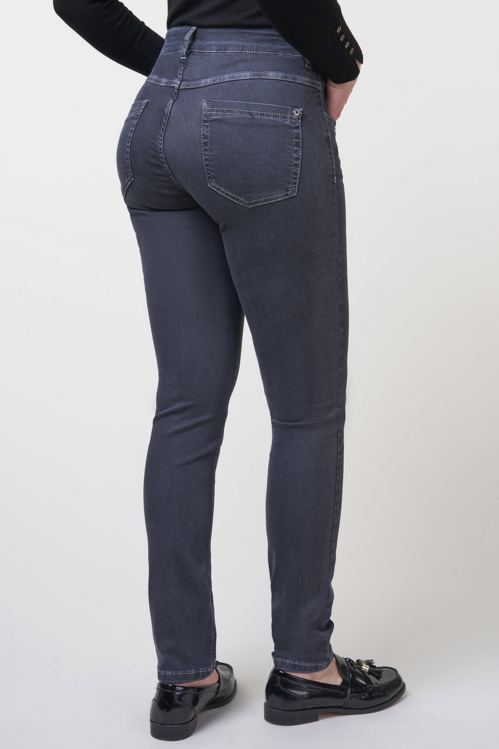 Twigie Shape-On Straight Jeans | Anthracite Pants ZRS