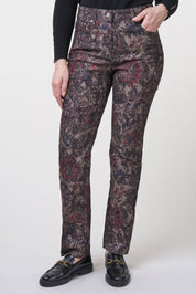 Kora Denim Classics Straight Jeans | Brown Flower Print Pants ZRS