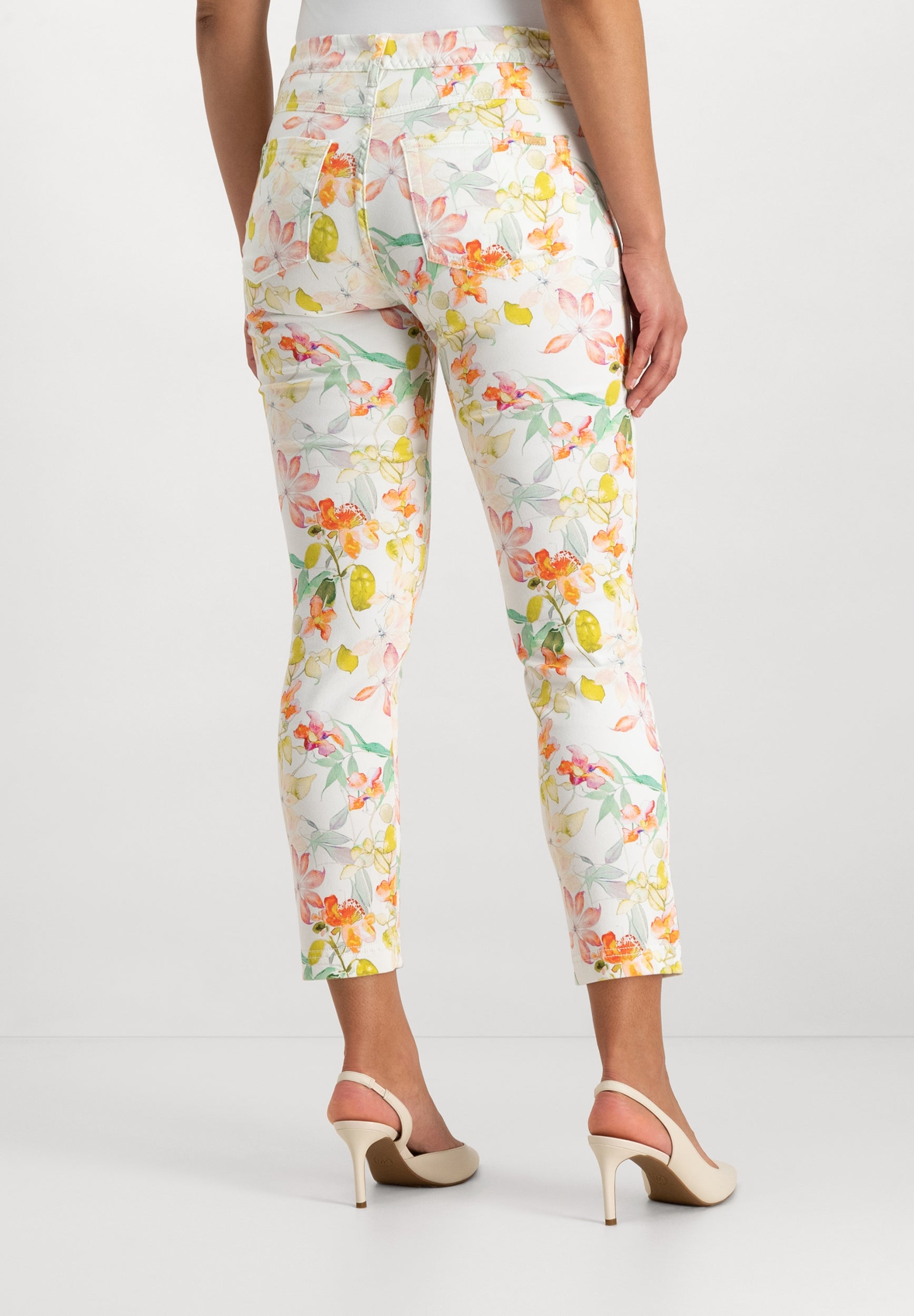 Leggie Shape-On 7/8 Skinny Jeans | White Mixed Reds