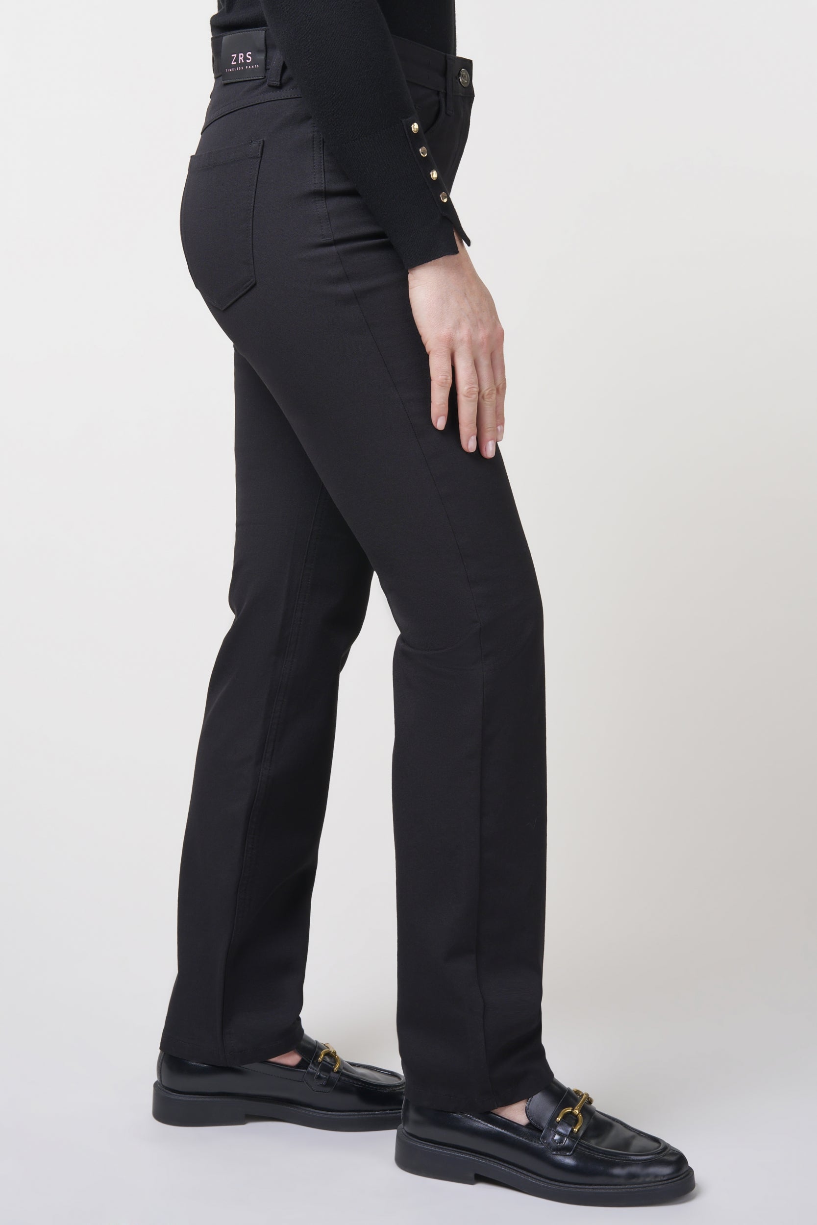 Kora Sporty Bi-Stretch Straight Jeans | Black Pants ZRS