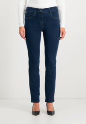 Kora Thermo Denim Straight Jeans | Blue Black Pants ZRS