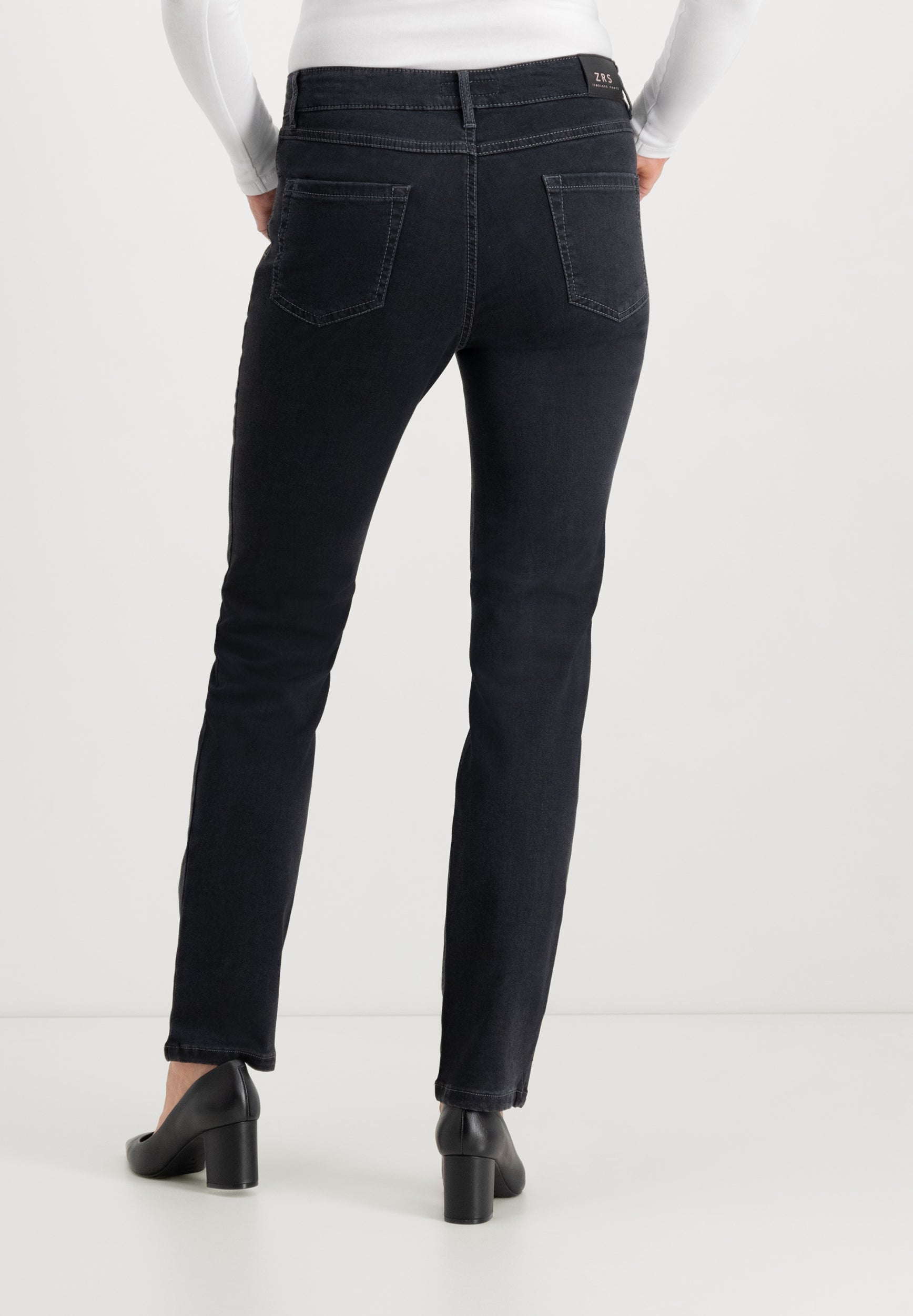 Kora Thermo Denim Straight Jeans | Black Black Pants ZRS