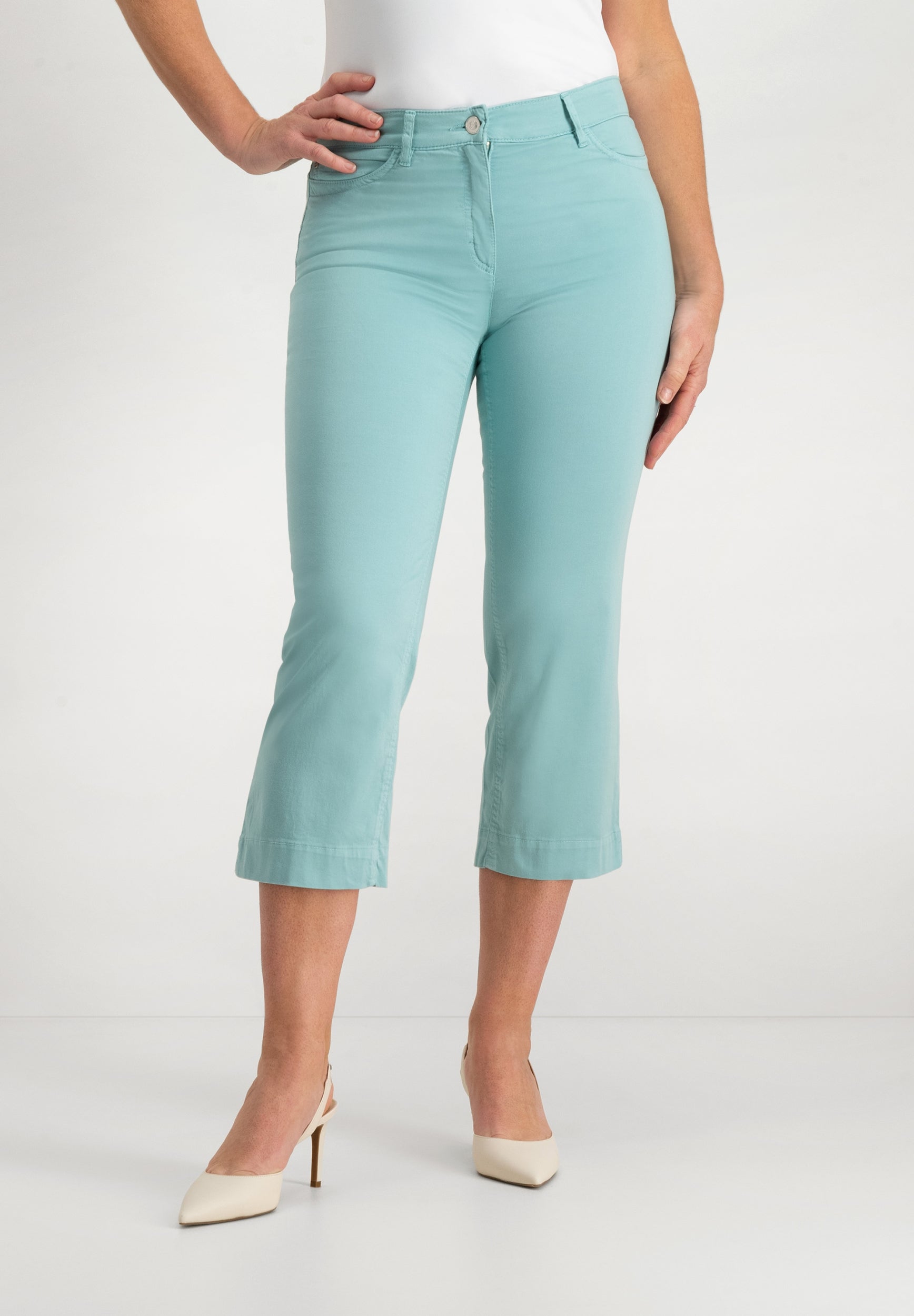Kora 7/8 Broek | Light Grey Aqua