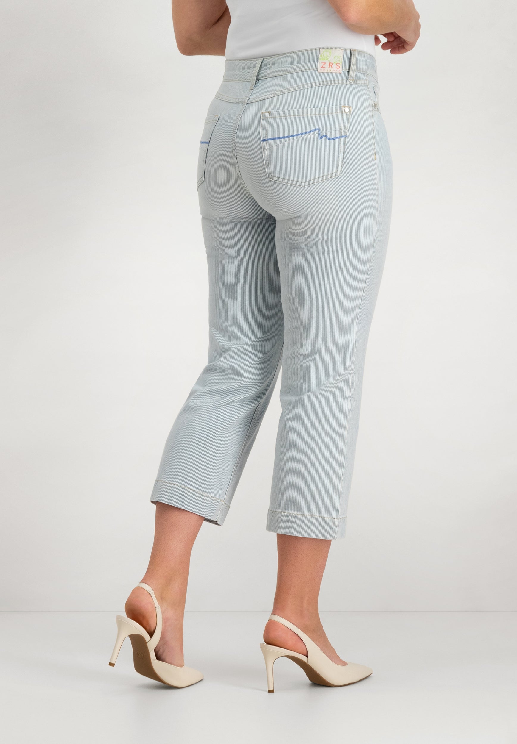 Kora 7/8 Jeans | Bleach Stripes