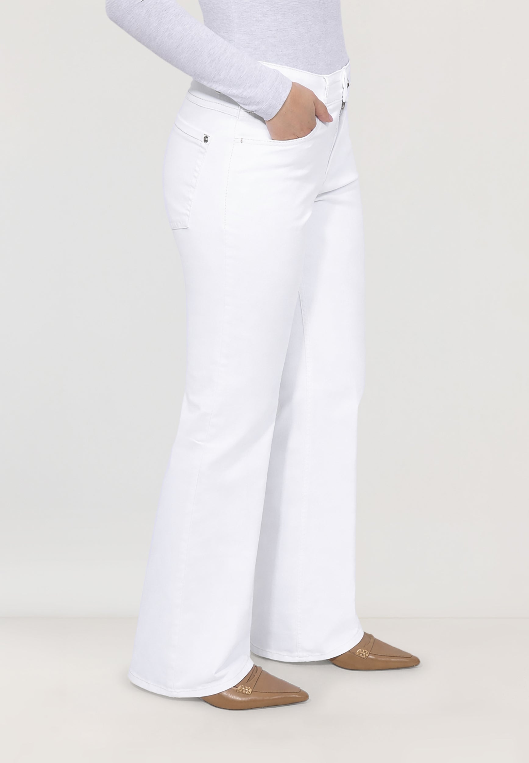 Twigie Shape-On Bootcut Jeans | Optical White