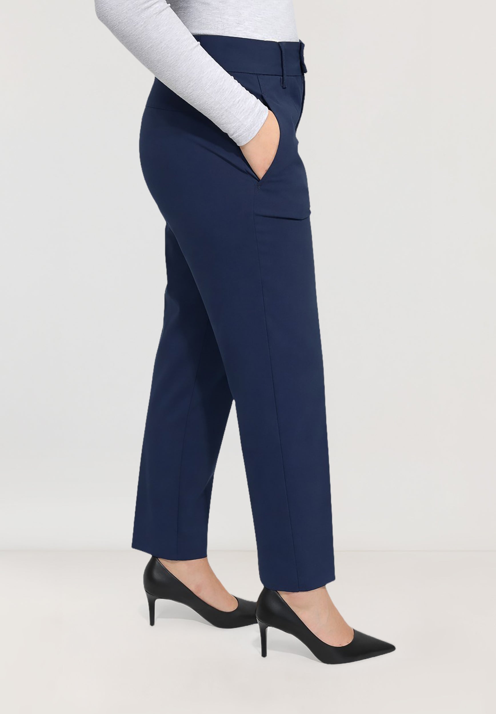 Verena Chino Cropped Pants | Navy
